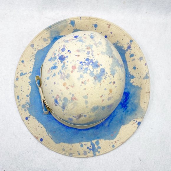 Custom Handmade Cream Pastel Tie-Dye Wool Rancher